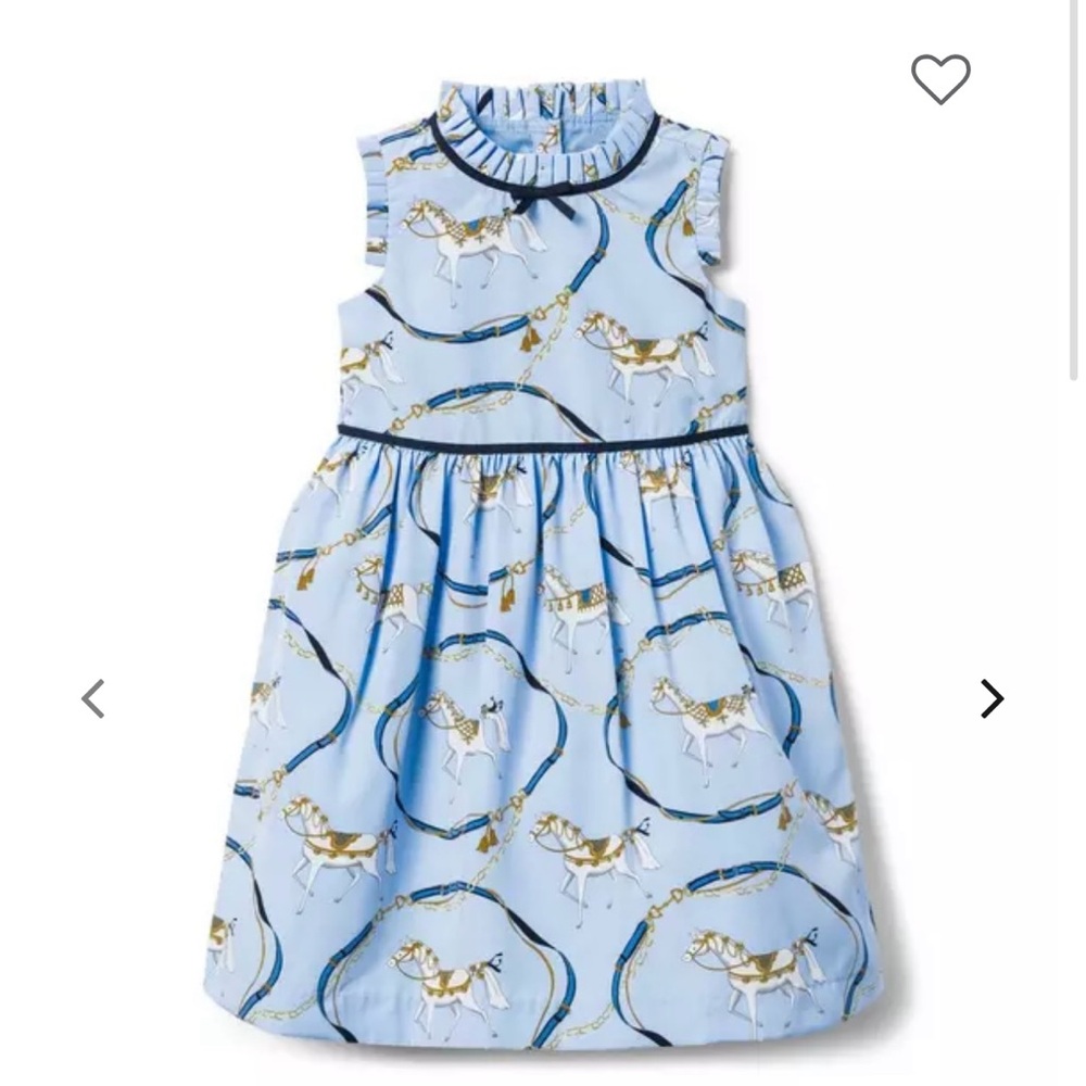 Janie and Jack Light Blue Dress with Horse Design